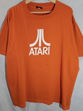 Vintage 2000 Atari Orange Logo Tee Single Stitch Top Changes Tag XL